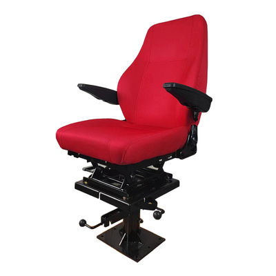 Roter statischer Sitz S802 Drehzugfahrersitz mit Rückenlehne